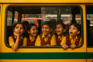kids in school bus
